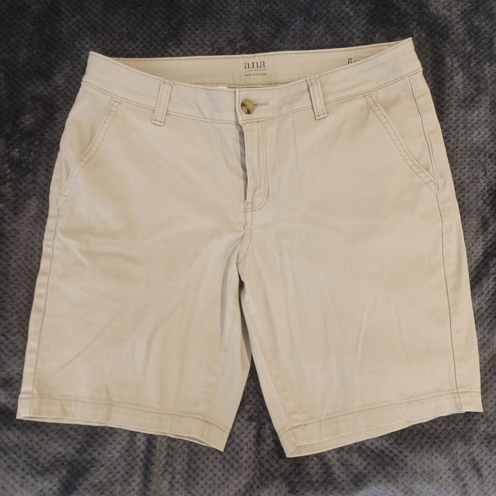 a.n.a Tan Flat Front Shorts Versatile Summer Essential